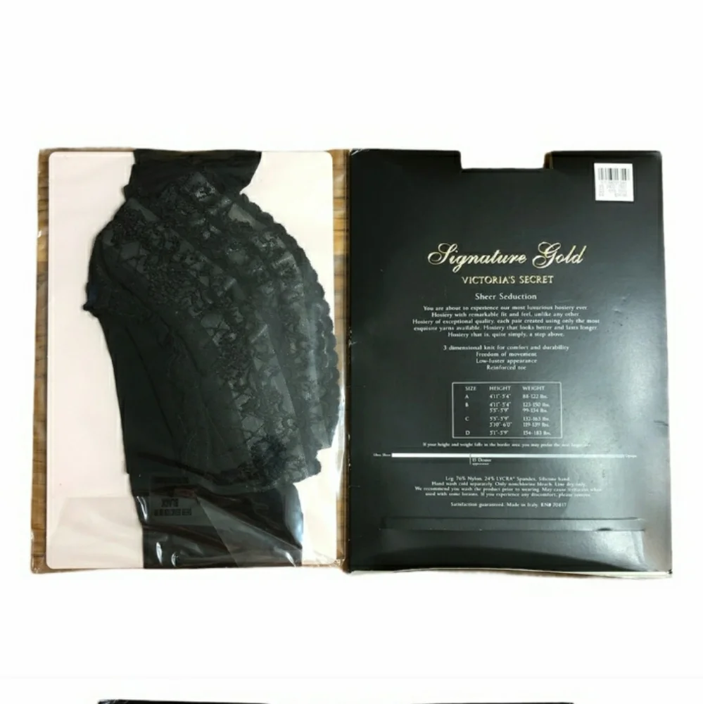 VICTORIA'S SECRET Signature Gold Sheer Thigh Highs